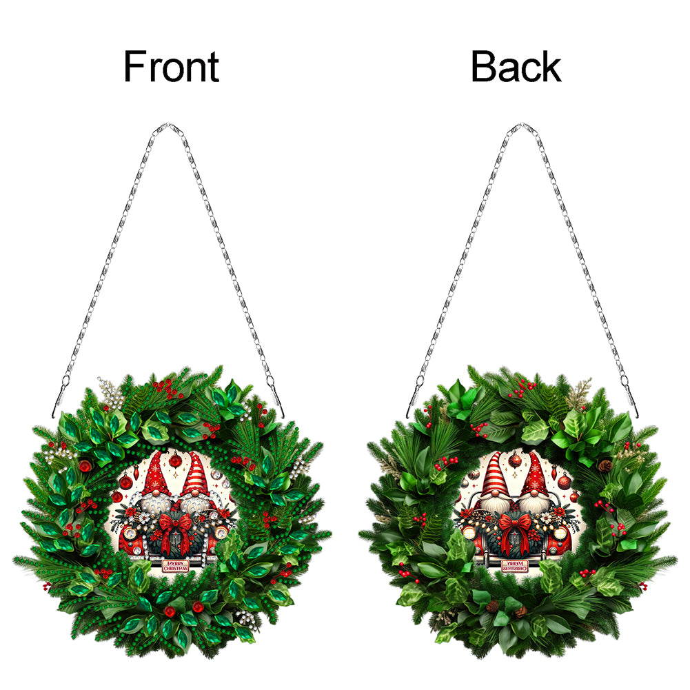 Christmas 2D Flat DIY Hanging Diamond Art Kits Window Hanging Art for Home Decor