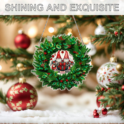 Christmas 2D Flat DIY Hanging Diamond Art Kits Window Hanging Art for Home Decor