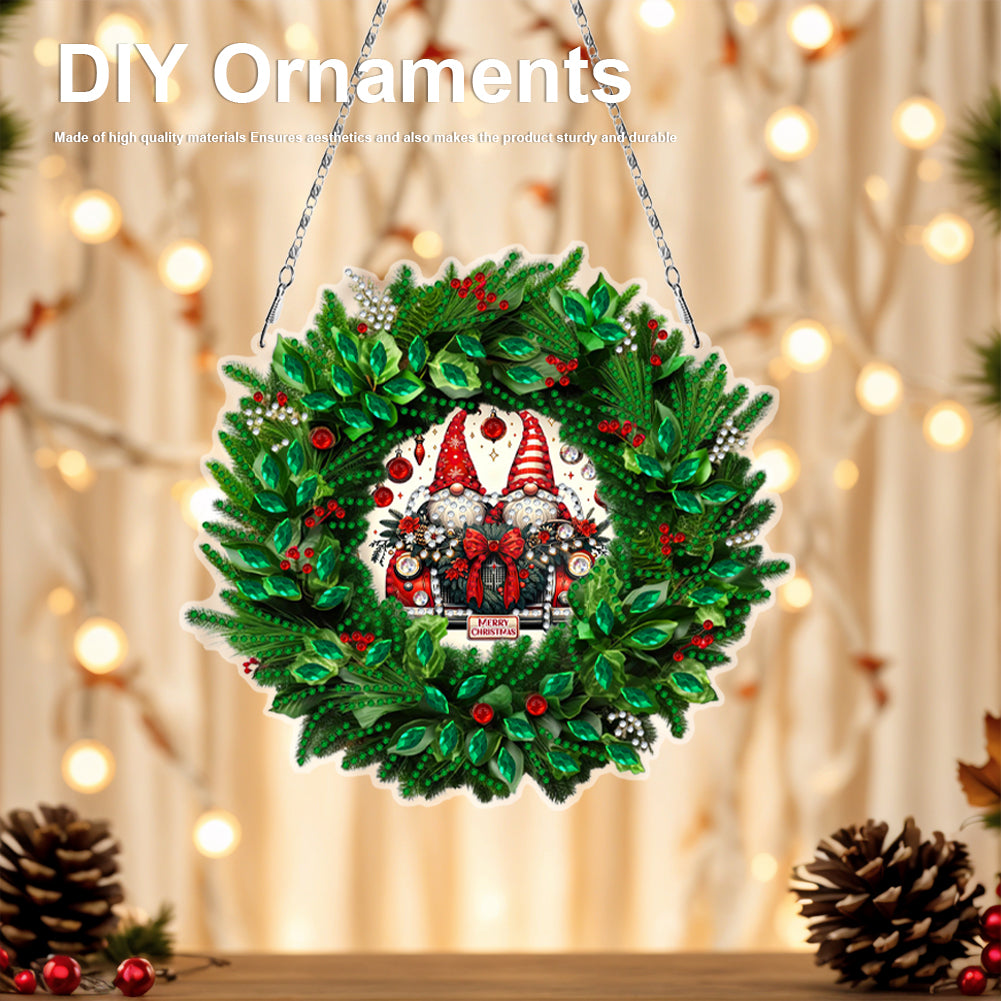 Christmas 2D Flat DIY Hanging Diamond Art Kits Window Hanging Art for Home Decor