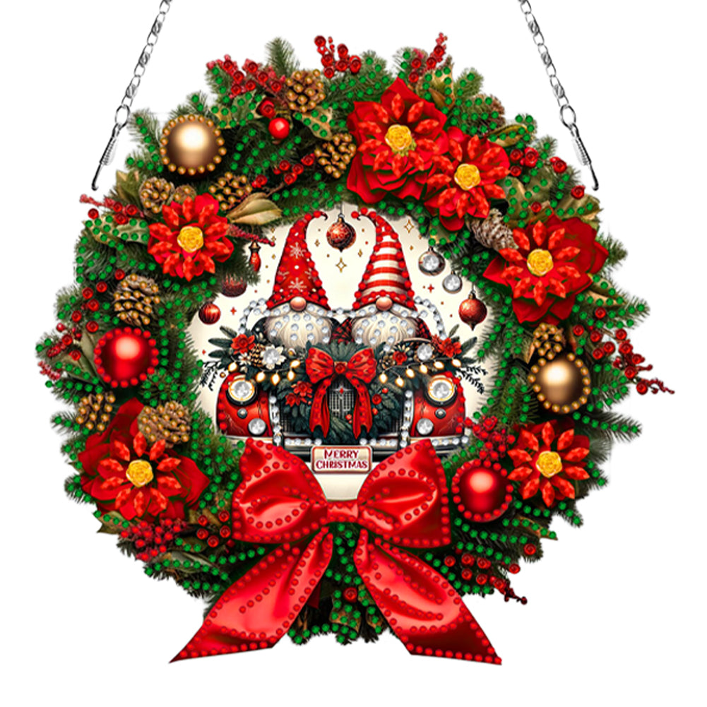 Christmas 2D Flat DIY Hanging Diamond Art Kits Window Hanging Art for Home Decor