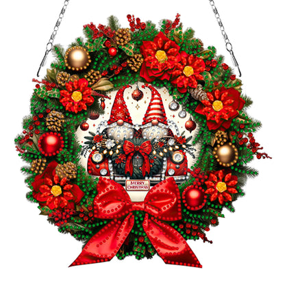 Christmas 2D Flat DIY Hanging Diamond Art Kits Window Hanging Art for Home Decor