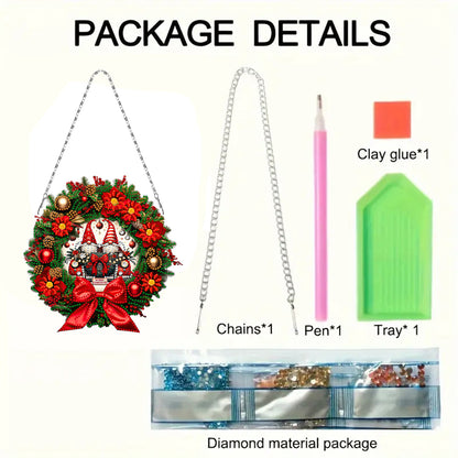 Christmas 2D Flat DIY Hanging Diamond Art Kits Window Hanging Art for Home Decor