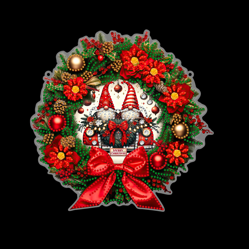 Christmas 2D Flat DIY Hanging Diamond Art Kits Window Hanging Art for Home Decor