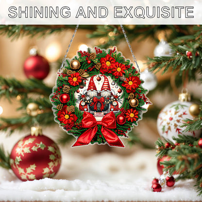 Christmas 2D Flat DIY Hanging Diamond Art Kits Window Hanging Art for Home Decor