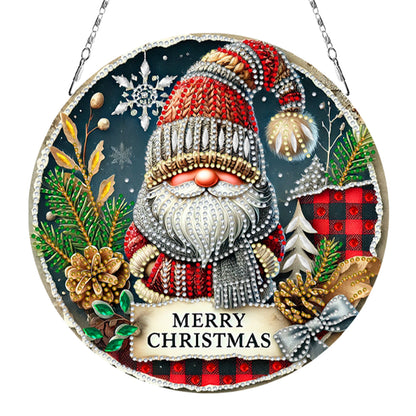 Christmas 2D Flat DIY Hanging Diamond Art Kits Window Hanging Art for Home Decor