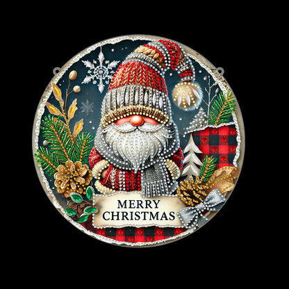 Christmas 2D Flat DIY Hanging Diamond Art Kits Window Hanging Art for Home Decor
