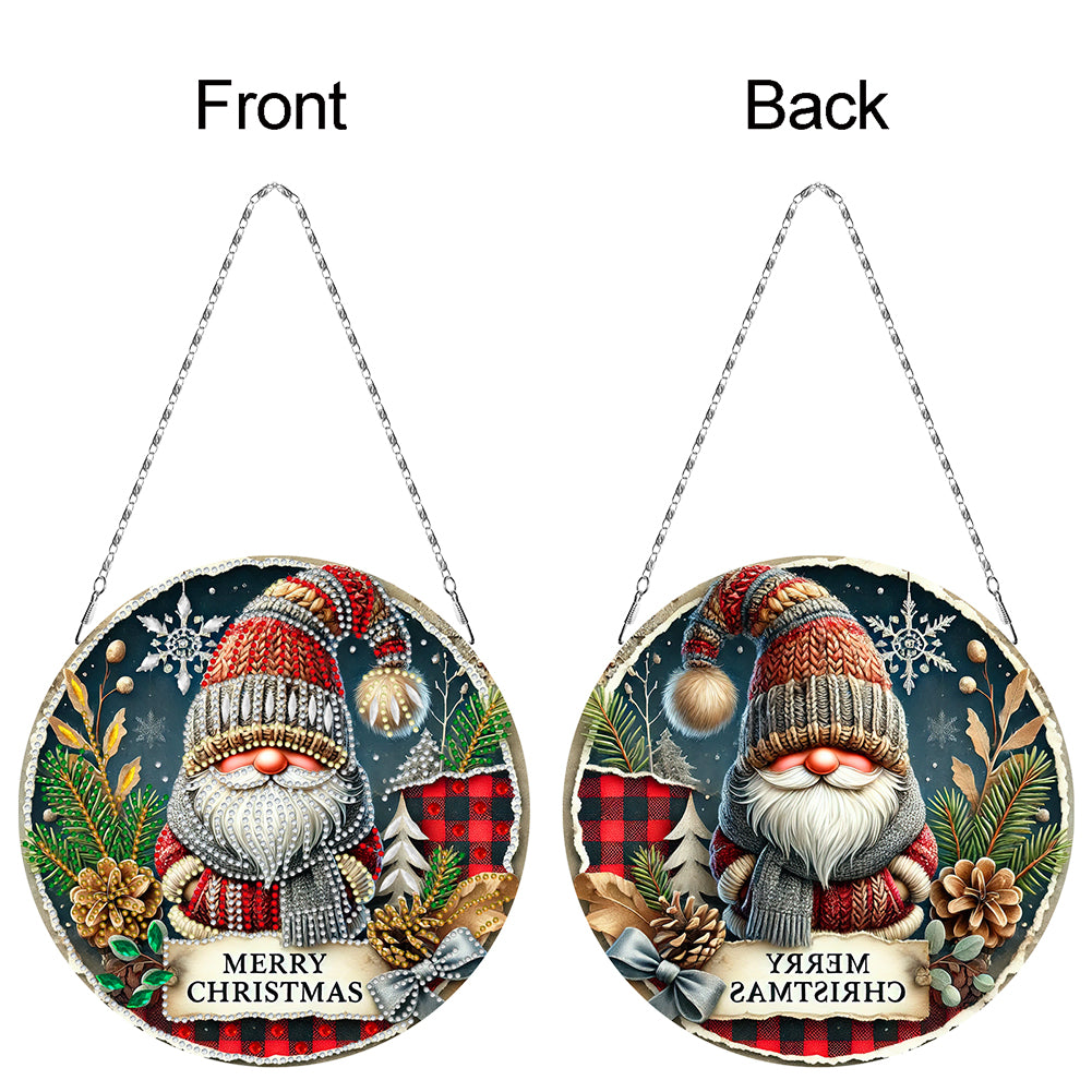 Christmas 2D Flat DIY Hanging Diamond Art Kits Window Hanging Art for Home Decor