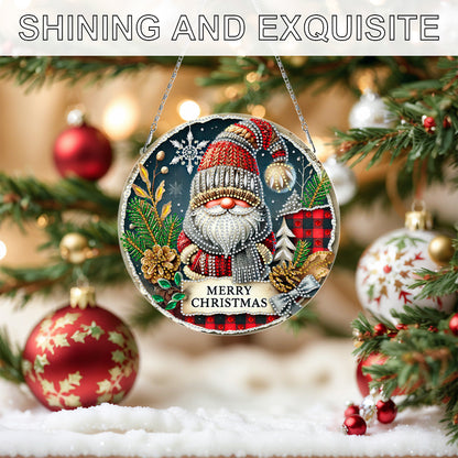 Christmas 2D Flat DIY Hanging Diamond Art Kits Window Hanging Art for Home Decor