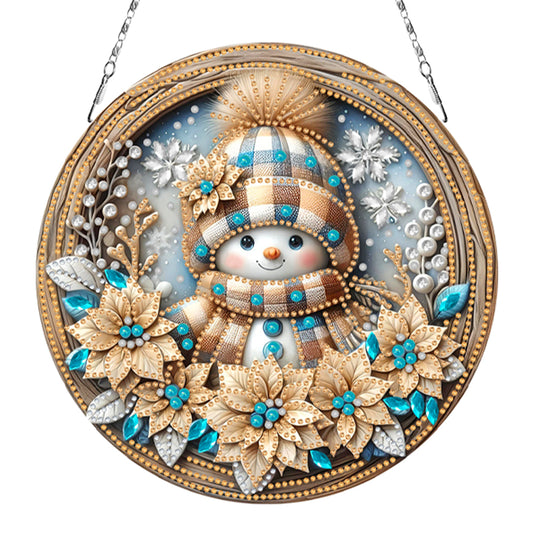 Christmas 2D Flat DIY Hanging Diamond Art Kits Window Hanging Art for Home Decor