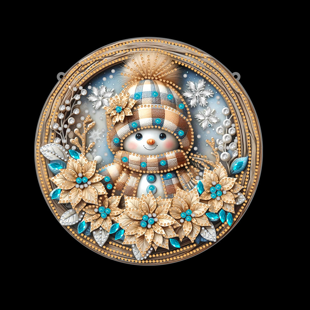 Christmas 2D Flat DIY Hanging Diamond Art Kits Window Hanging Art for Home Decor