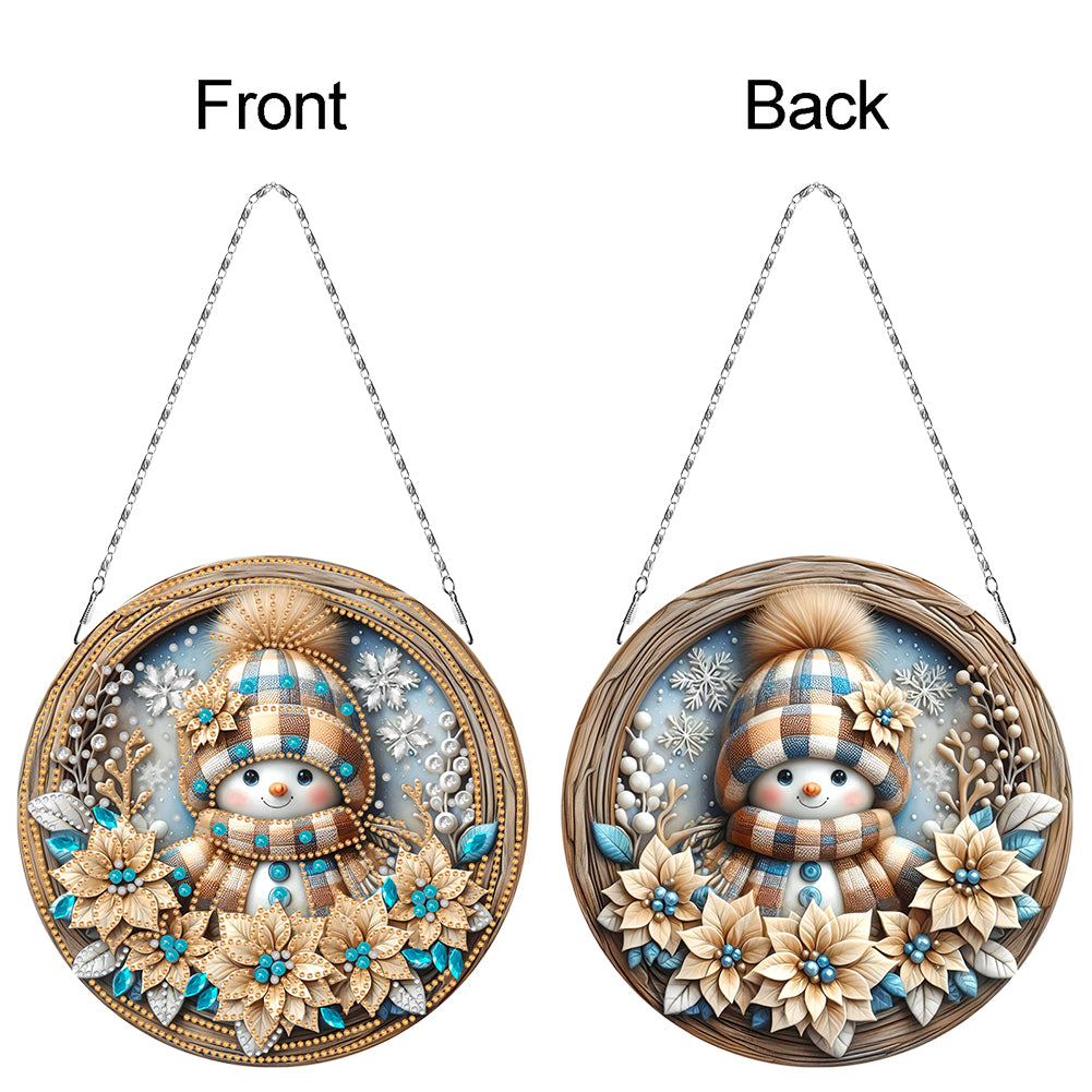 Christmas 2D Flat DIY Hanging Diamond Art Kits Window Hanging Art for Home Decor