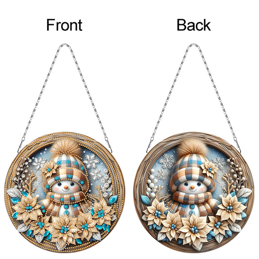 Christmas 2D Flat DIY Hanging Diamond Art Kits Window Hanging Art for Home Decor