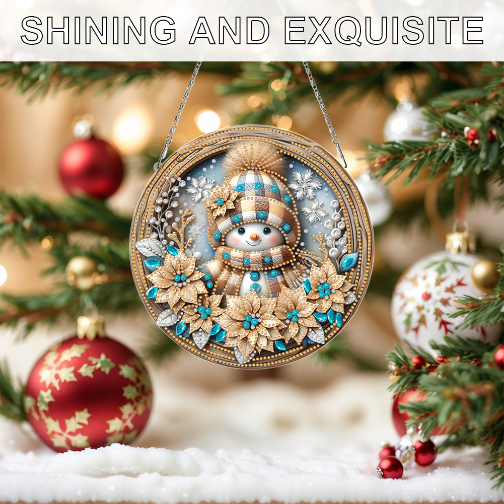 Christmas 2D Flat DIY Hanging Diamond Art Kits Window Hanging Art for Home Decor