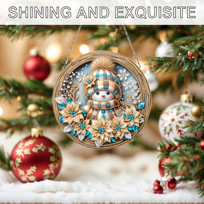 Christmas 2D Flat DIY Hanging Diamond Art Kits Window Hanging Art for Home Decor