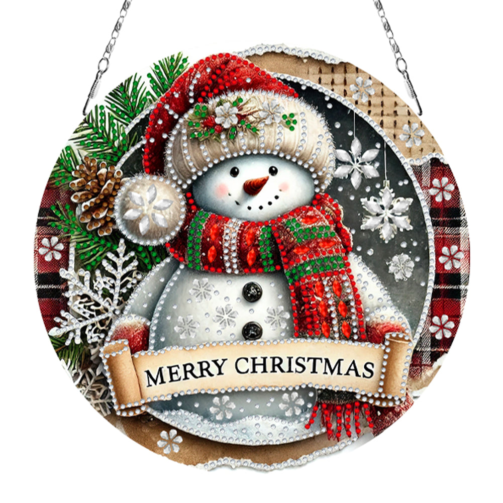 Christmas 2D Flat DIY Hanging Diamond Art Kits Window Hanging Art for Home Decor