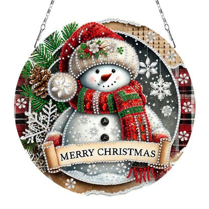 Christmas 2D Flat DIY Hanging Diamond Art Kits Window Hanging Art for Home Decor