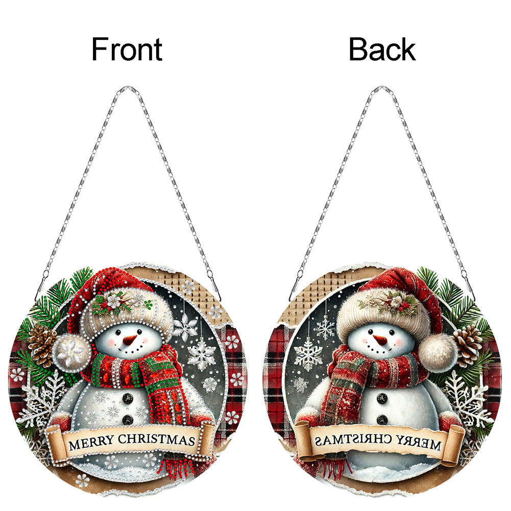 Christmas 2D Flat DIY Hanging Diamond Art Kits Window Hanging Art for Home Decor