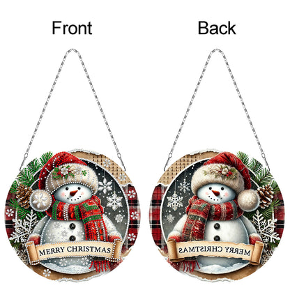 Christmas 2D Flat DIY Hanging Diamond Art Kits Window Hanging Art for Home Decor