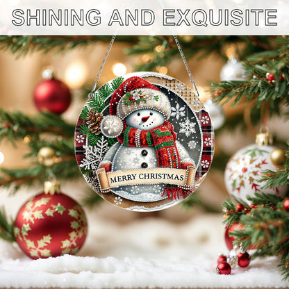 Christmas 2D Flat DIY Hanging Diamond Art Kits Window Hanging Art for Home Decor