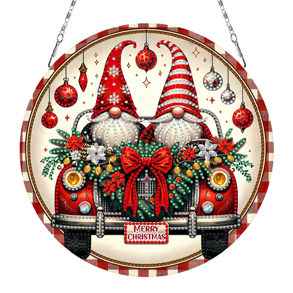 Christmas 2D Flat DIY Hanging Diamond Art Kits Window Hanging Art for Home Decor