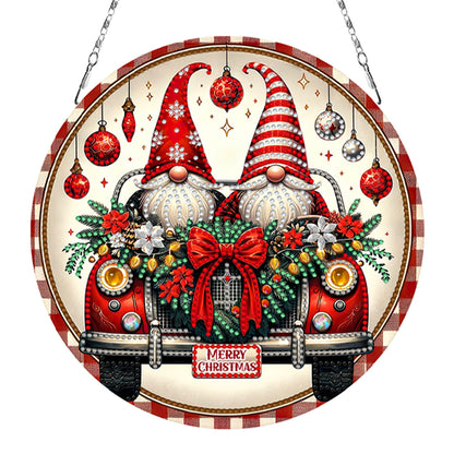 Christmas 2D Flat DIY Hanging Diamond Art Kits Window Hanging Art for Home Decor