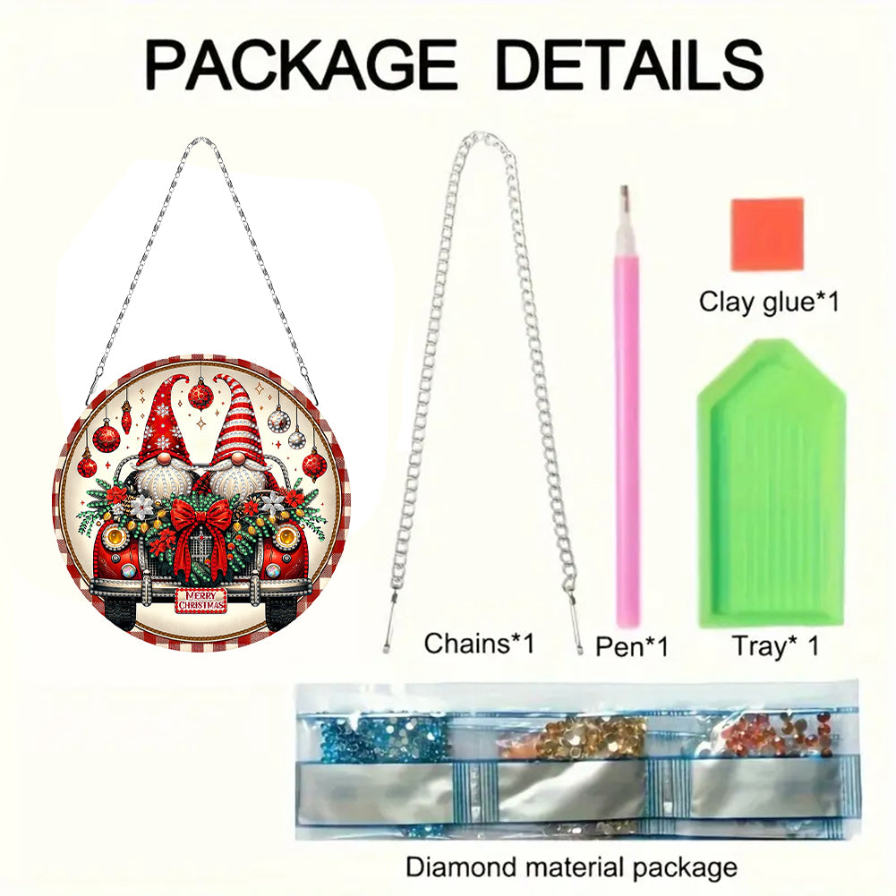 Christmas 2D Flat DIY Hanging Diamond Art Kits Window Hanging Art for Home Decor