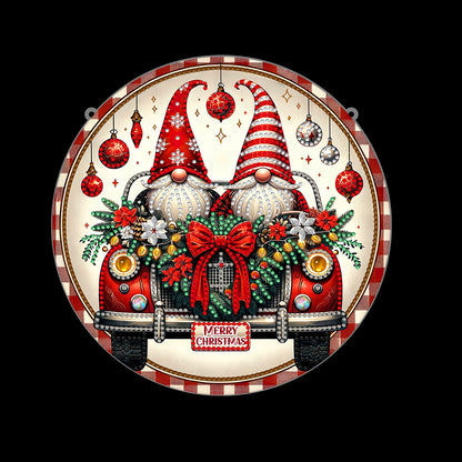 Christmas 2D Flat DIY Hanging Diamond Art Kits Window Hanging Art for Home Decor