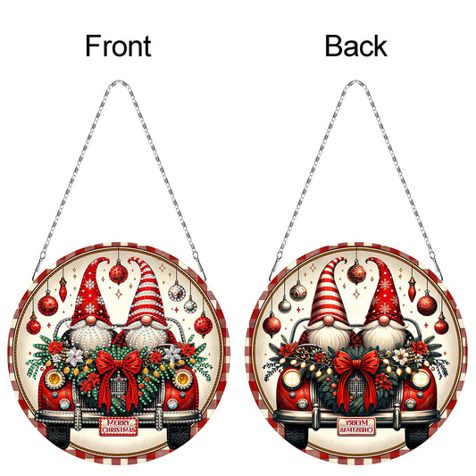 Christmas 2D Flat DIY Hanging Diamond Art Kits Window Hanging Art for Home Decor