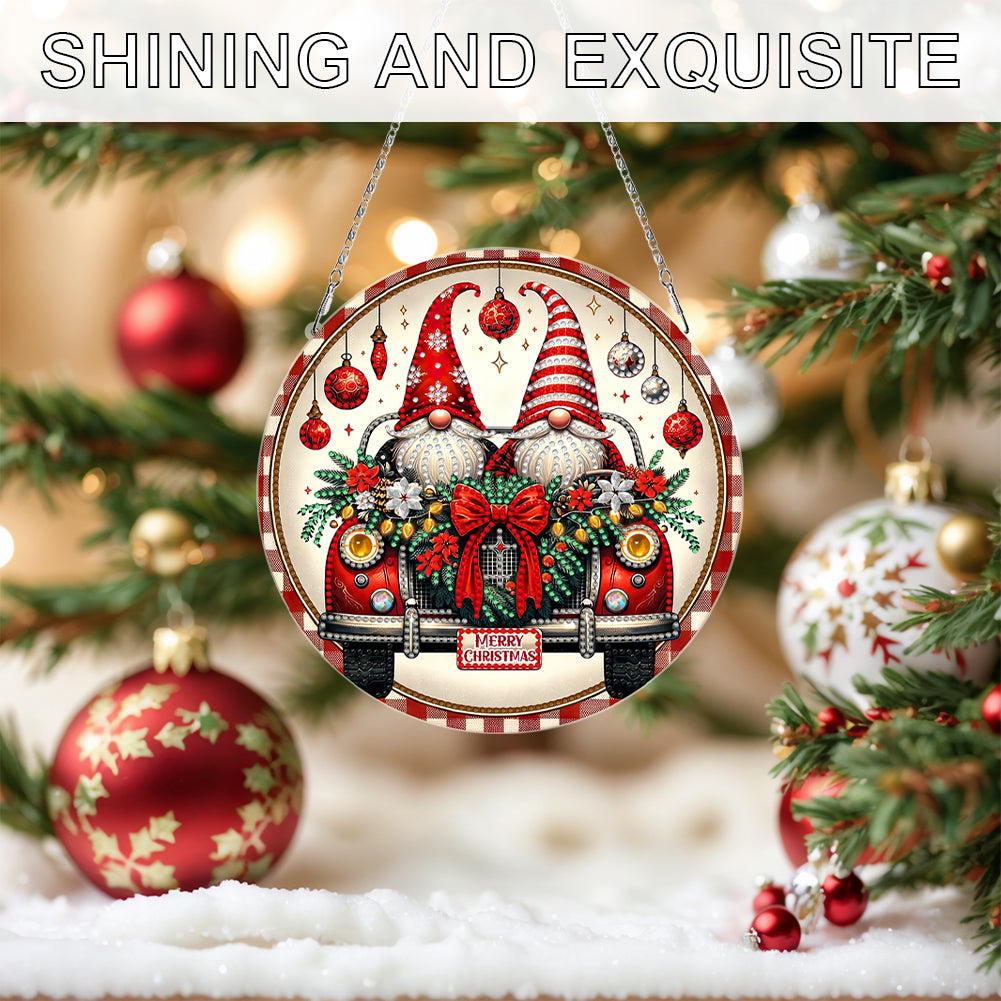 Christmas 2D Flat DIY Hanging Diamond Art Kits Window Hanging Art for Home Decor