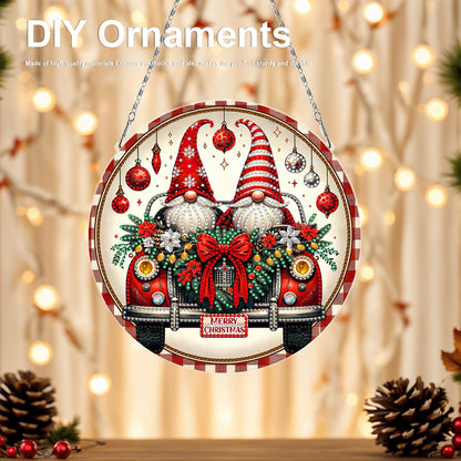 Christmas 2D Flat DIY Hanging Diamond Art Kits Window Hanging Art for Home Decor