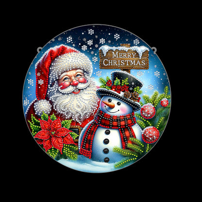 Christmas 2D Flat DIY Hanging Diamond Art Kits Window Hanging Art for Home Decor