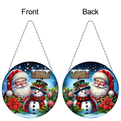 Christmas 2D Flat DIY Hanging Diamond Art Kits Window Hanging Art for Home Decor