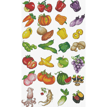 Children Identify Fruits And Vegetables - 14CT Stamped Cross Stitch 34*54CM (Joy Sunday)