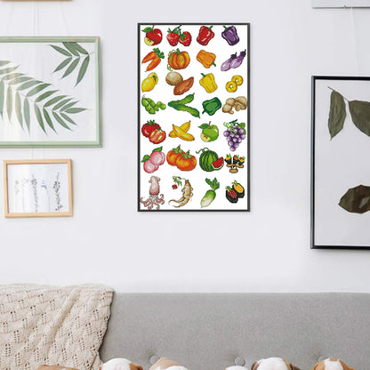 Children Identify Fruits And Vegetables - 14CT Stamped Cross Stitch 34*54CM (Joy Sunday)