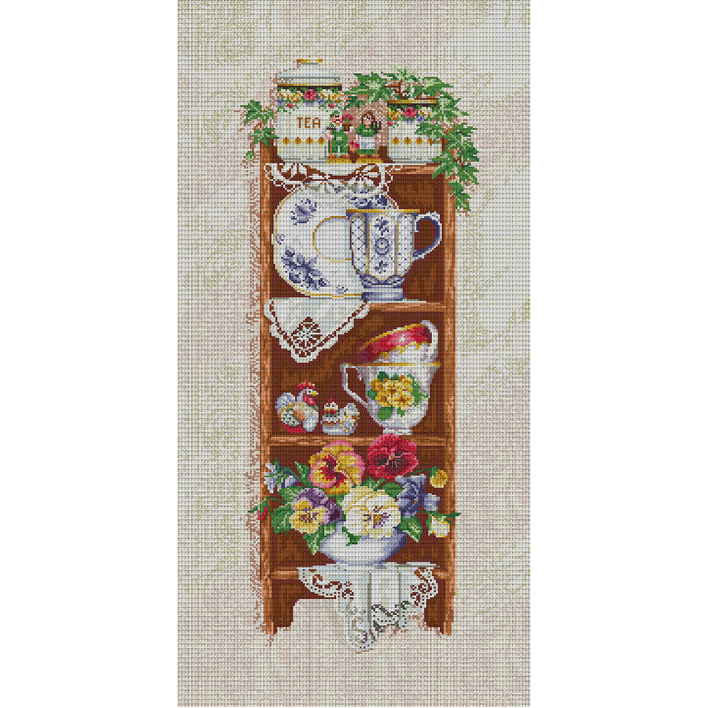 Museum Cabinet - 14CT Stamped Cross Stitch 41*81CM (Joy Sunday)
