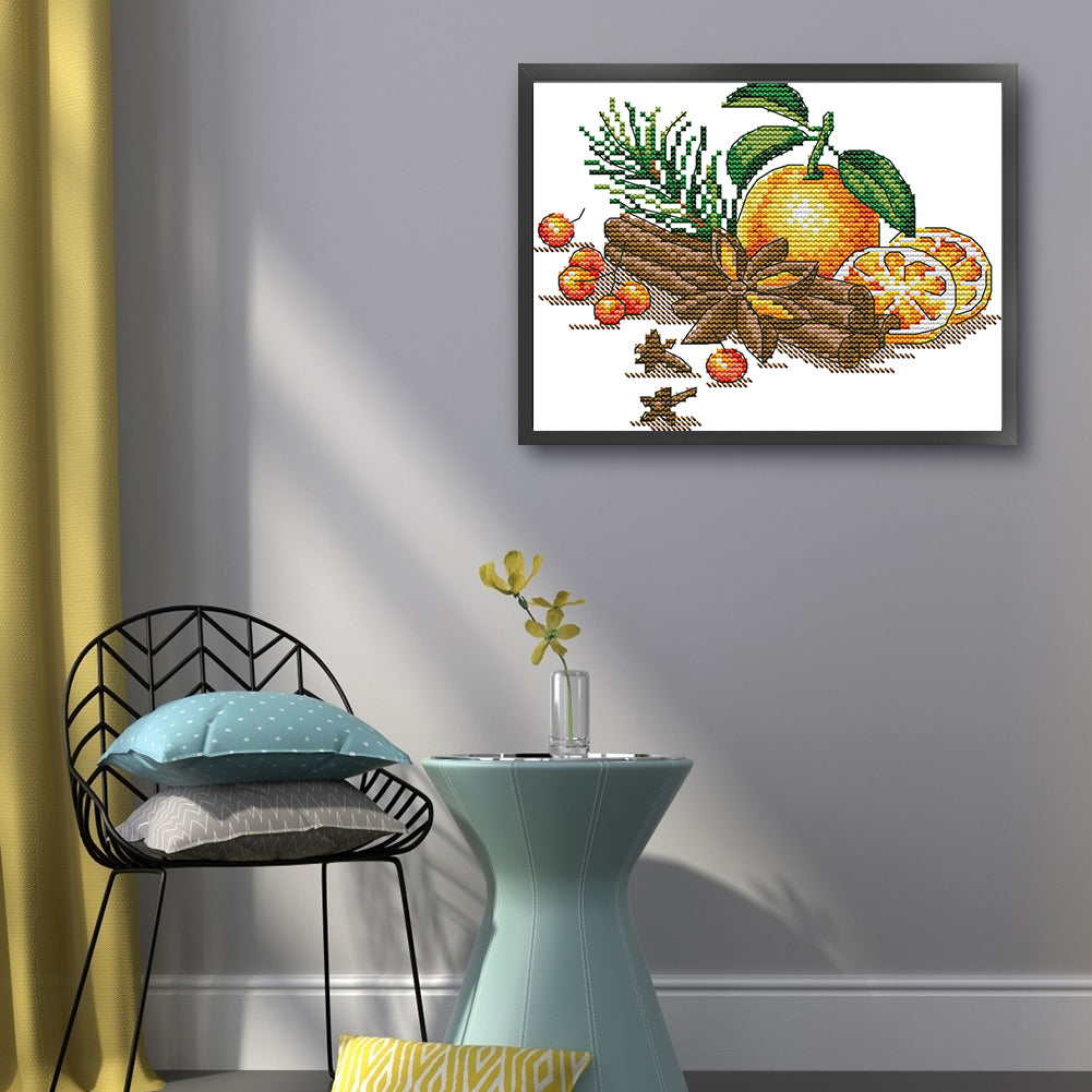 Berries And Spices - 14CT Stamped Cross Stitch 21*18CM (Joy Sunday)