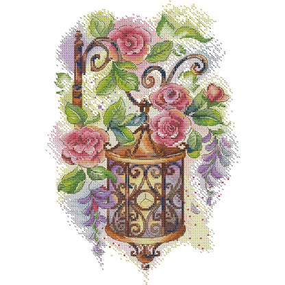 Flower Street Lamp - 14CT Stamped Cross Stitch 27*38CM (Joy Sunday)