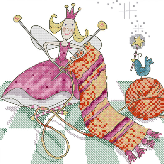 Knitting Scarf - 14CT Stamped Cross Stitch 22*22CM (Joy Sunday)