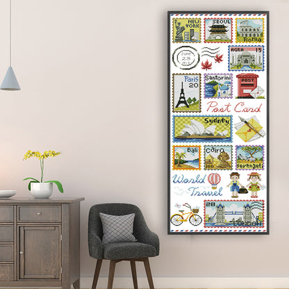 Stamp Collection - 14CT Stamped Cross Stitch 29*64CM (Joy Sunday)