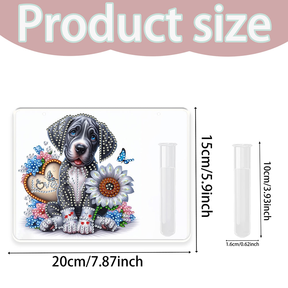 2D Flat Acrylic Wall Decor Vase Diamond Painting Kit Home Wall Decoration Crafts