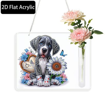 2D Flat Acrylic Wall Decor Vase Diamond Painting Kit Home Wall Decoration Crafts