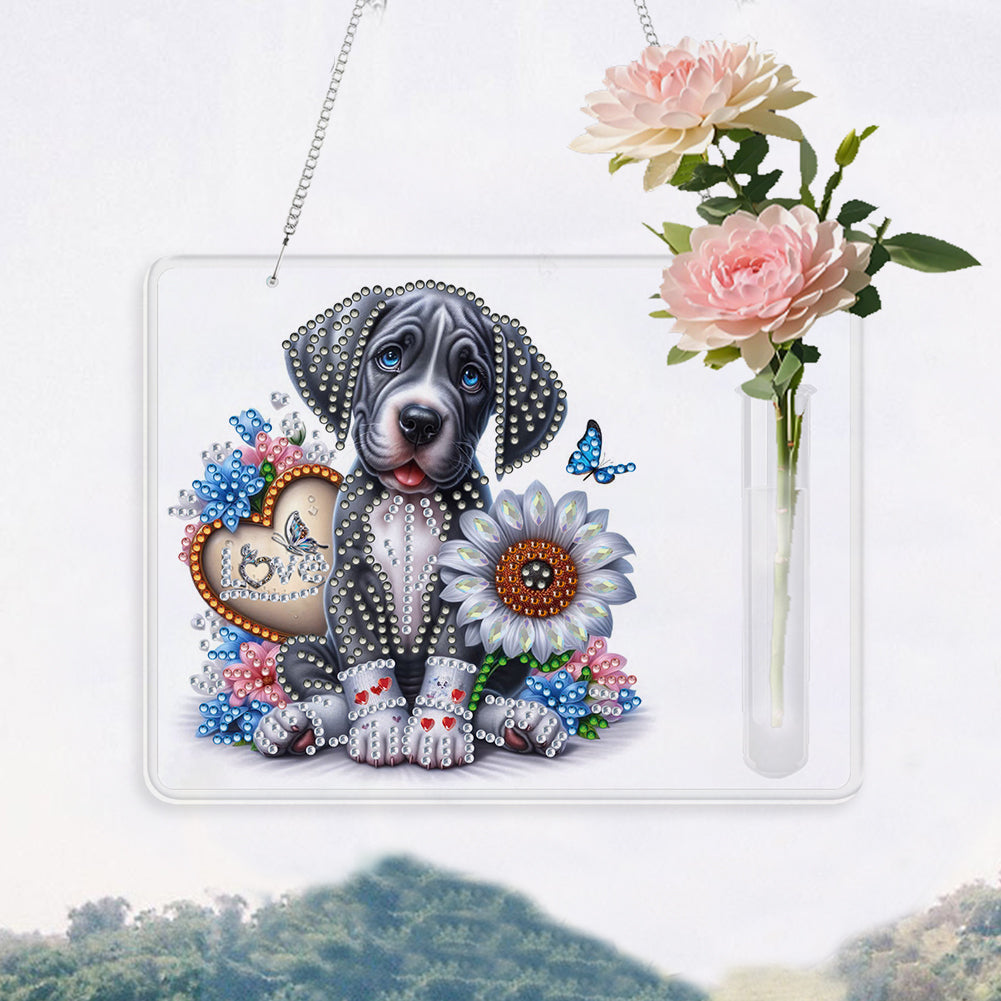 2D Flat Acrylic Wall Decor Vase Diamond Painting Kit Home Wall Decoration Crafts