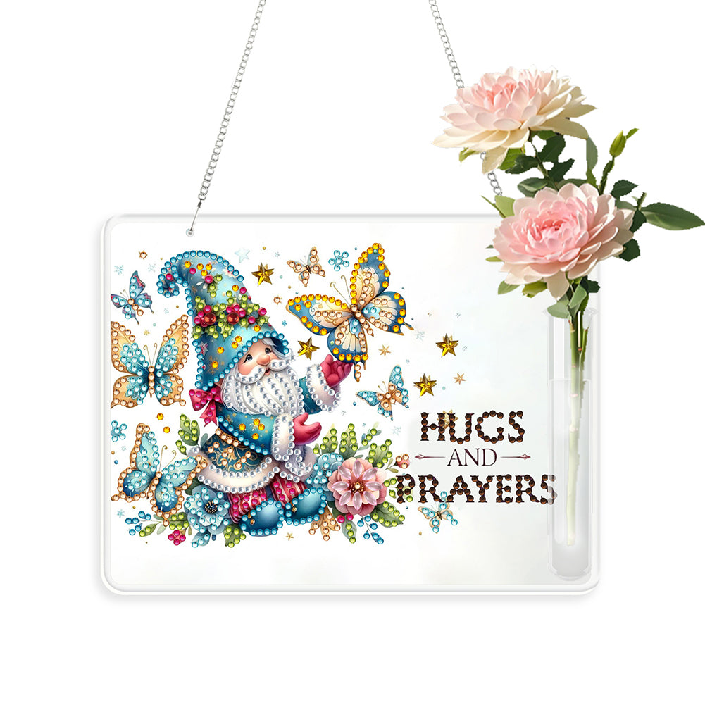 2D Flat Acrylic Wall Decor Vase Diamond Painting Kit Home Wall Decoration Crafts