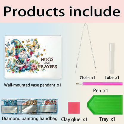 2D Flat Acrylic Wall Decor Vase Diamond Painting Kit Home Wall Decoration Crafts