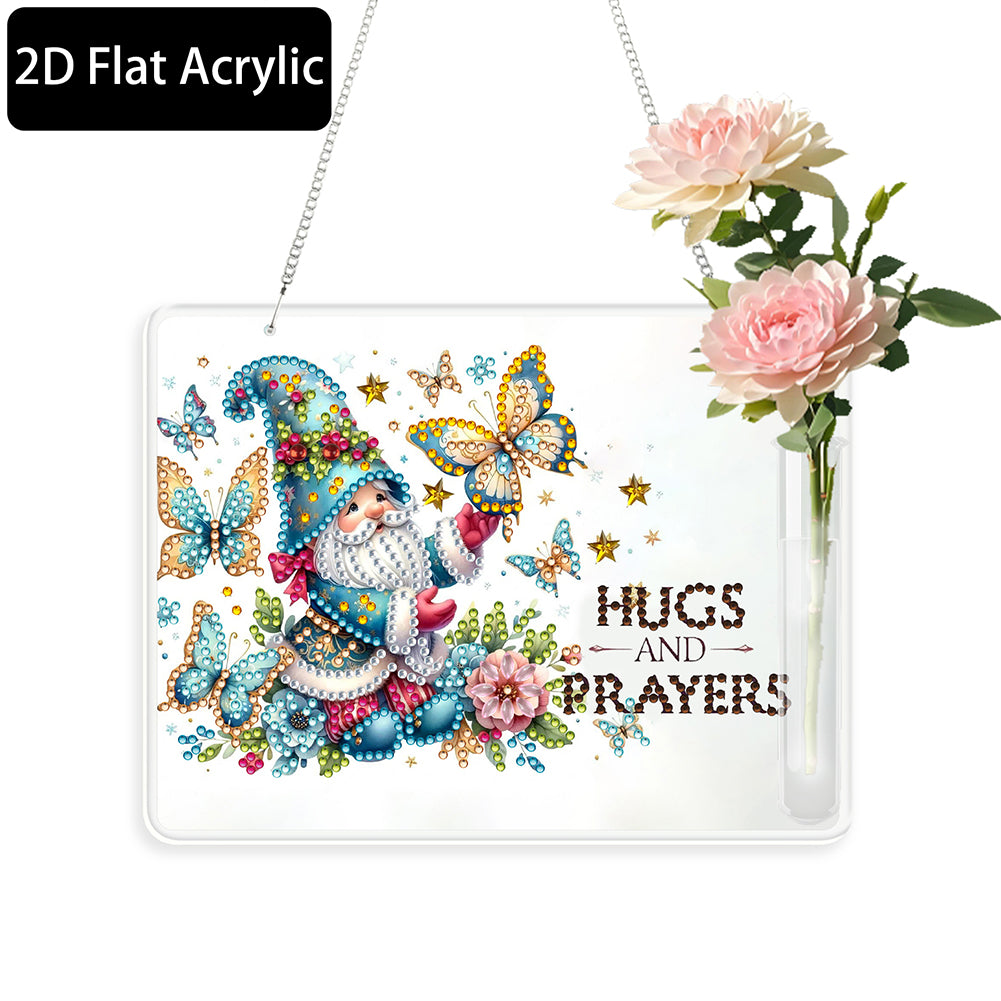2D Flat Acrylic Wall Decor Vase Diamond Painting Kit Home Wall Decoration Crafts