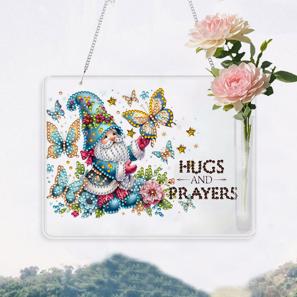 2D Flat Acrylic Wall Decor Vase Diamond Painting Kit Home Wall Decoration Crafts