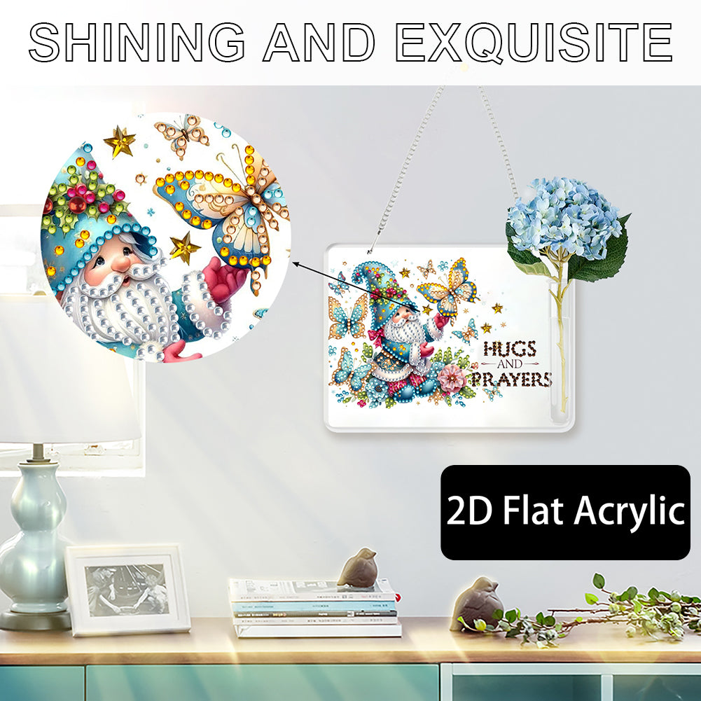 2D Flat Acrylic Wall Decor Vase Diamond Painting Kit Home Wall Decoration Crafts