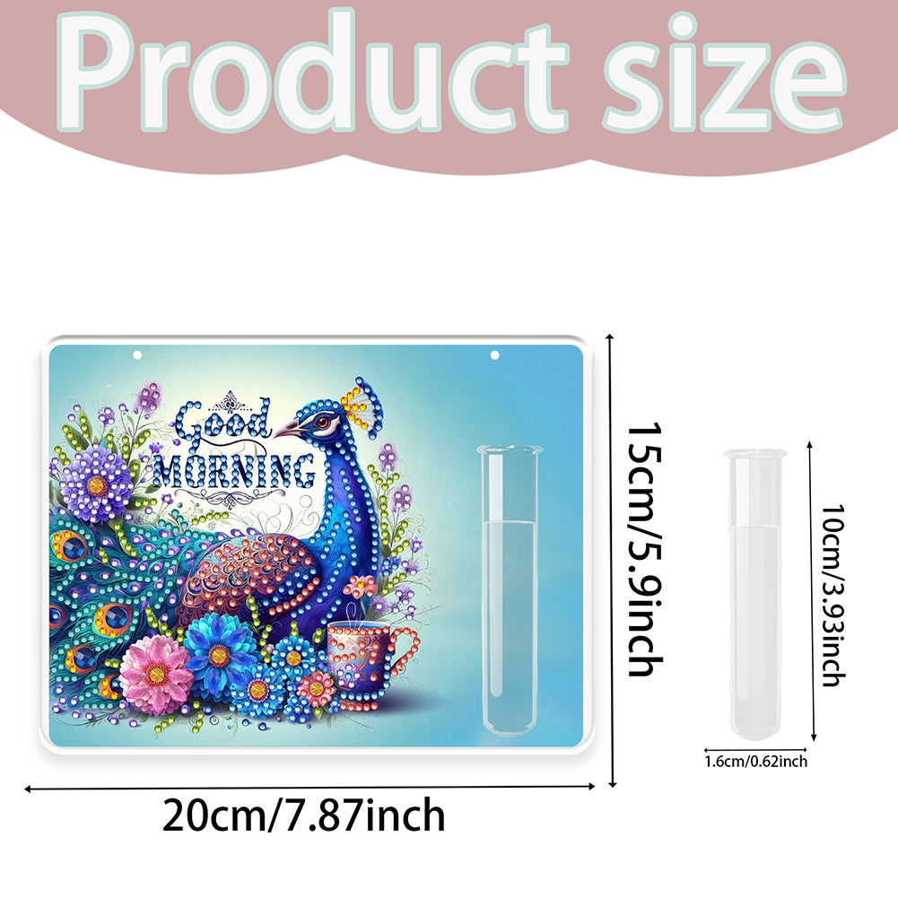 2D Flat Acrylic Wall Decor Vase Diamond Painting Kit Home Wall Decoration Crafts