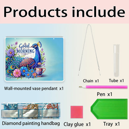 2D Flat Acrylic Wall Decor Vase Diamond Painting Kit Home Wall Decoration Crafts