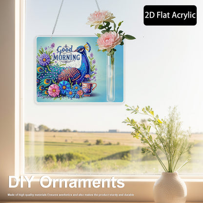 2D Flat Acrylic Wall Decor Vase Diamond Painting Kit Home Wall Decoration Crafts